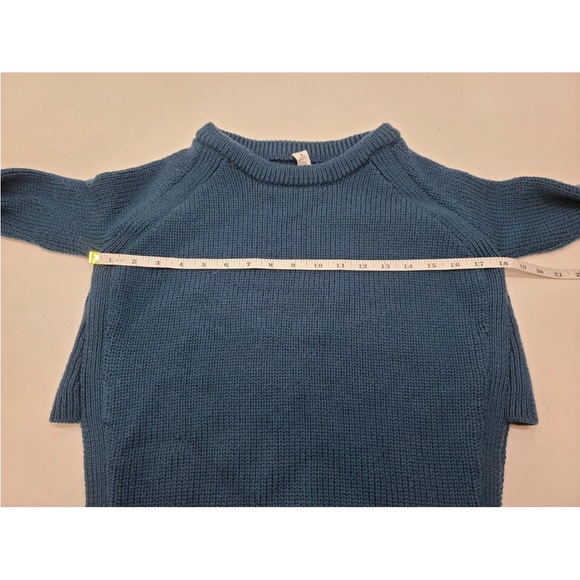 Lululemon Yin To You Sweater Alberta Lake Blue Side Slits 100% Wool Size 4 Women - Picture 5 of 6